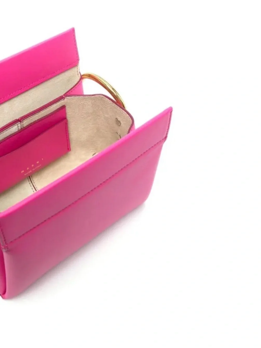 Marni Toggle Pink Leather Crossbody Bag with Gold Chain Strap